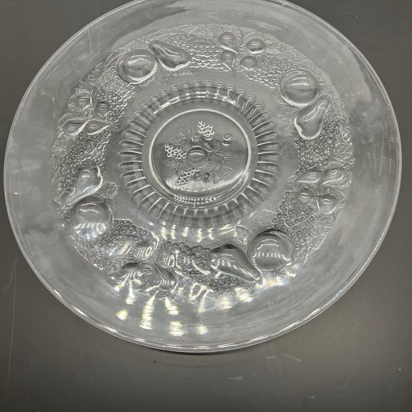 Vintage Westmoreland Della Robbia Clear Glass 14 inch Torte...